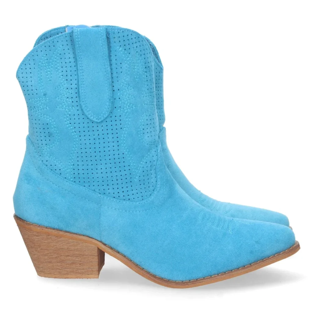 Botín de tacón campero con cremallera para mujer (YZ22-151)