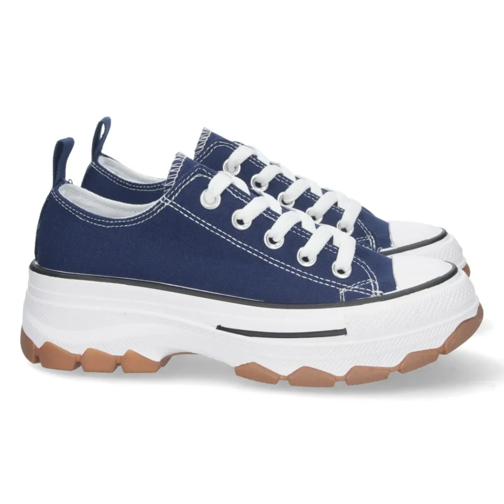 Zapatilla de lona con cordones para mujer