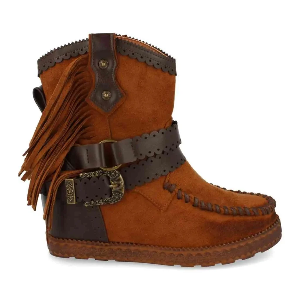 Bota de estilo indio con correas y hebilla para mujer (1976A)