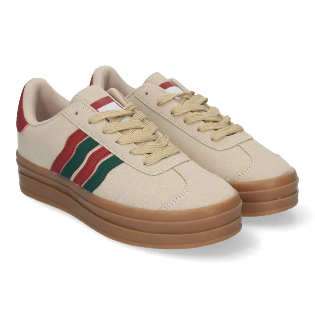 Zapatillas casual para mujer, diseño elegante con rayas