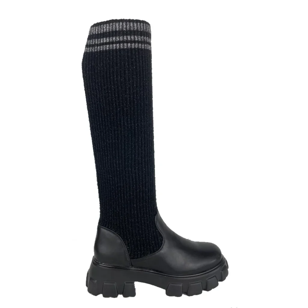 Bota de plataforma con elástico para mujer