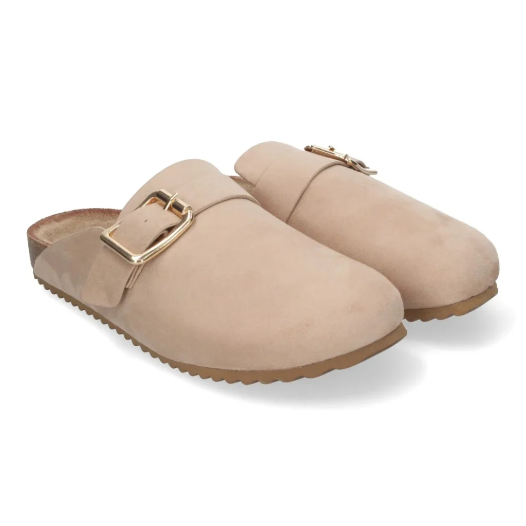 Zueco plano ancho para mujer, cómodo y elegante, planta bio (DB-3185)