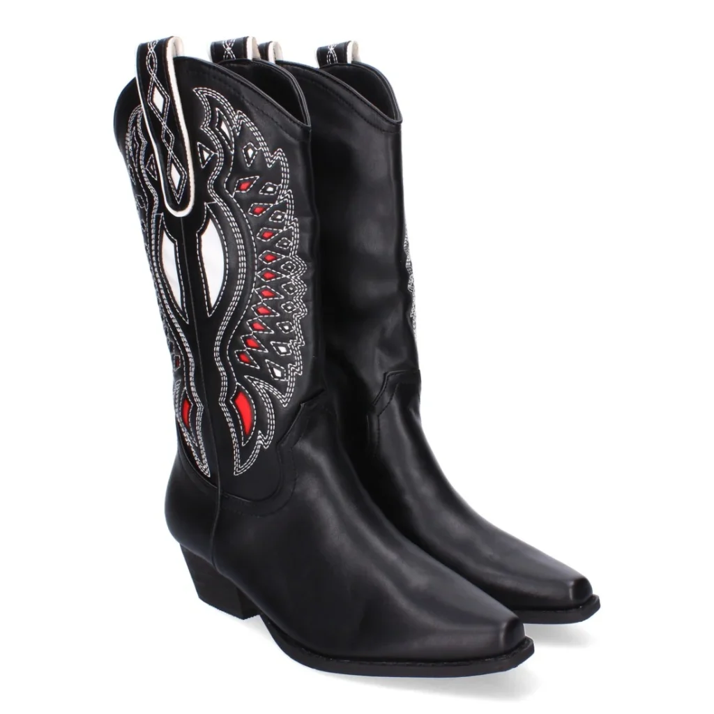Botas cowboy para mujer con detalles en la caña (A-3304)