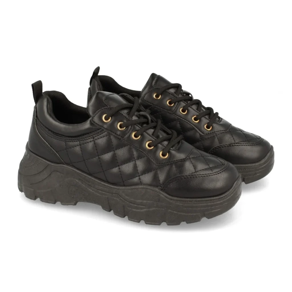 Zapatilla de doble suela y cordones para mujer