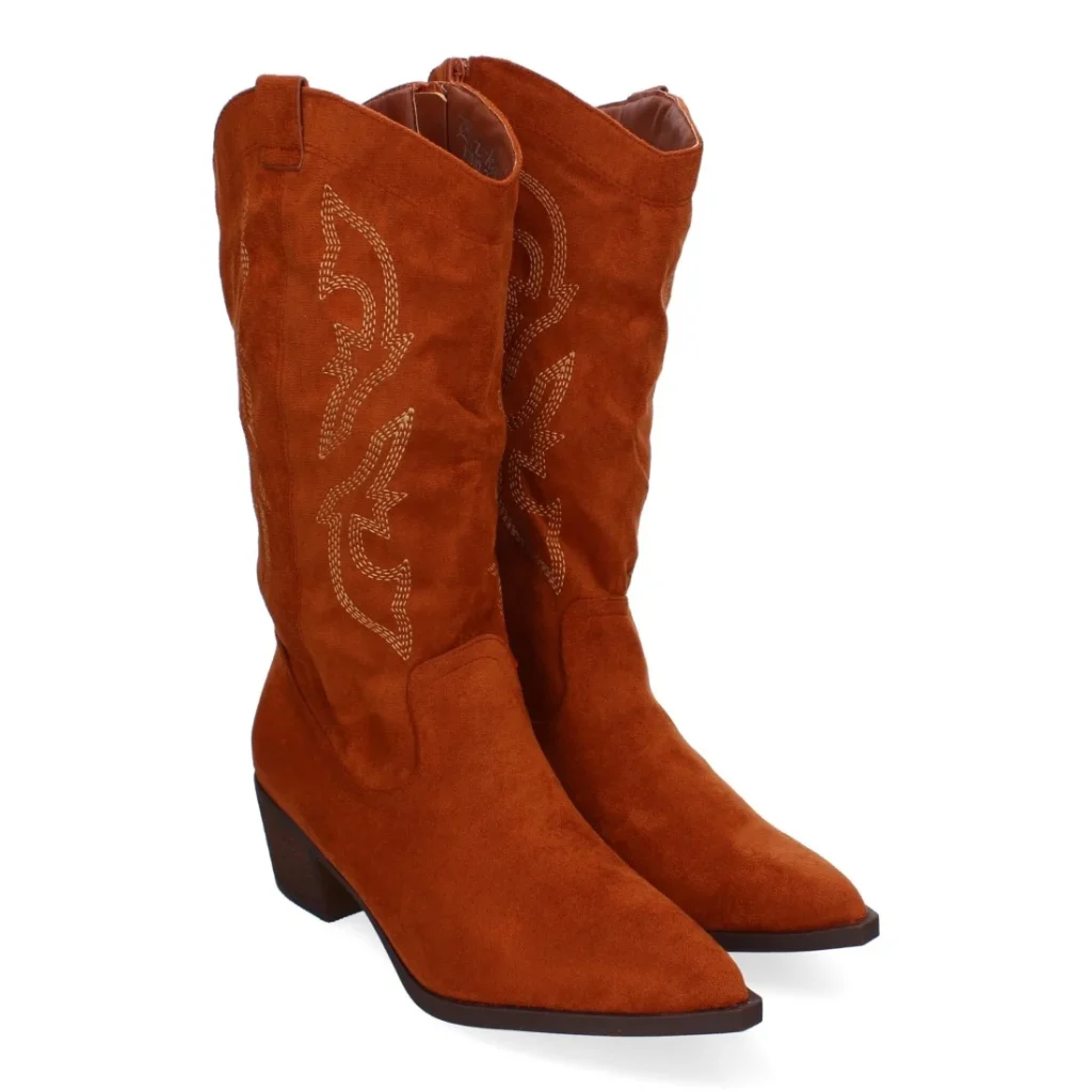 Bota campera para mujer, cómodas con adornos bordado (YG810)