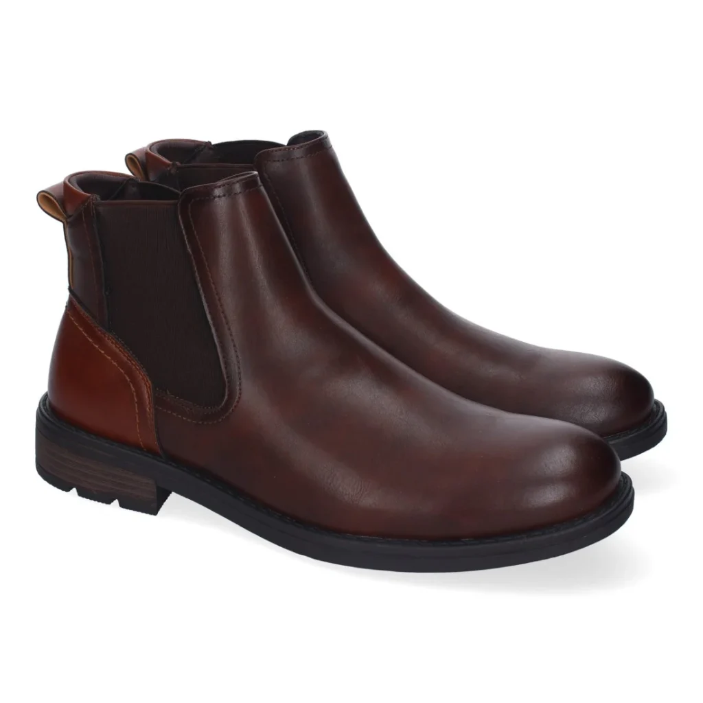 Botines de hombre elegantes, diseño moderno con punta redonda, cómodos