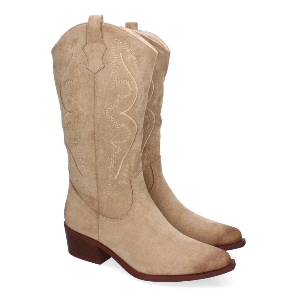 Bota de mujer estilo cowboy con detalles elegantes y comodidad