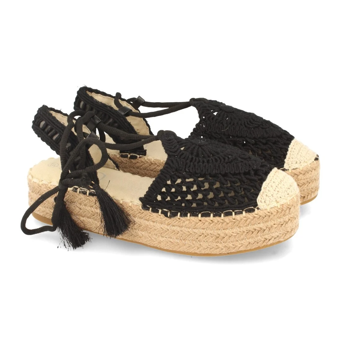 Sandalias de plataforma con yute para mujer