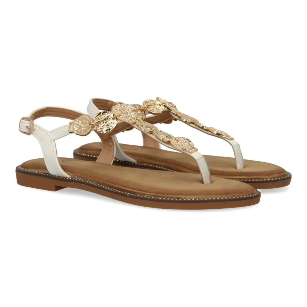 Sandalias planas para mujer cómodas elegantes con detalles brillantes