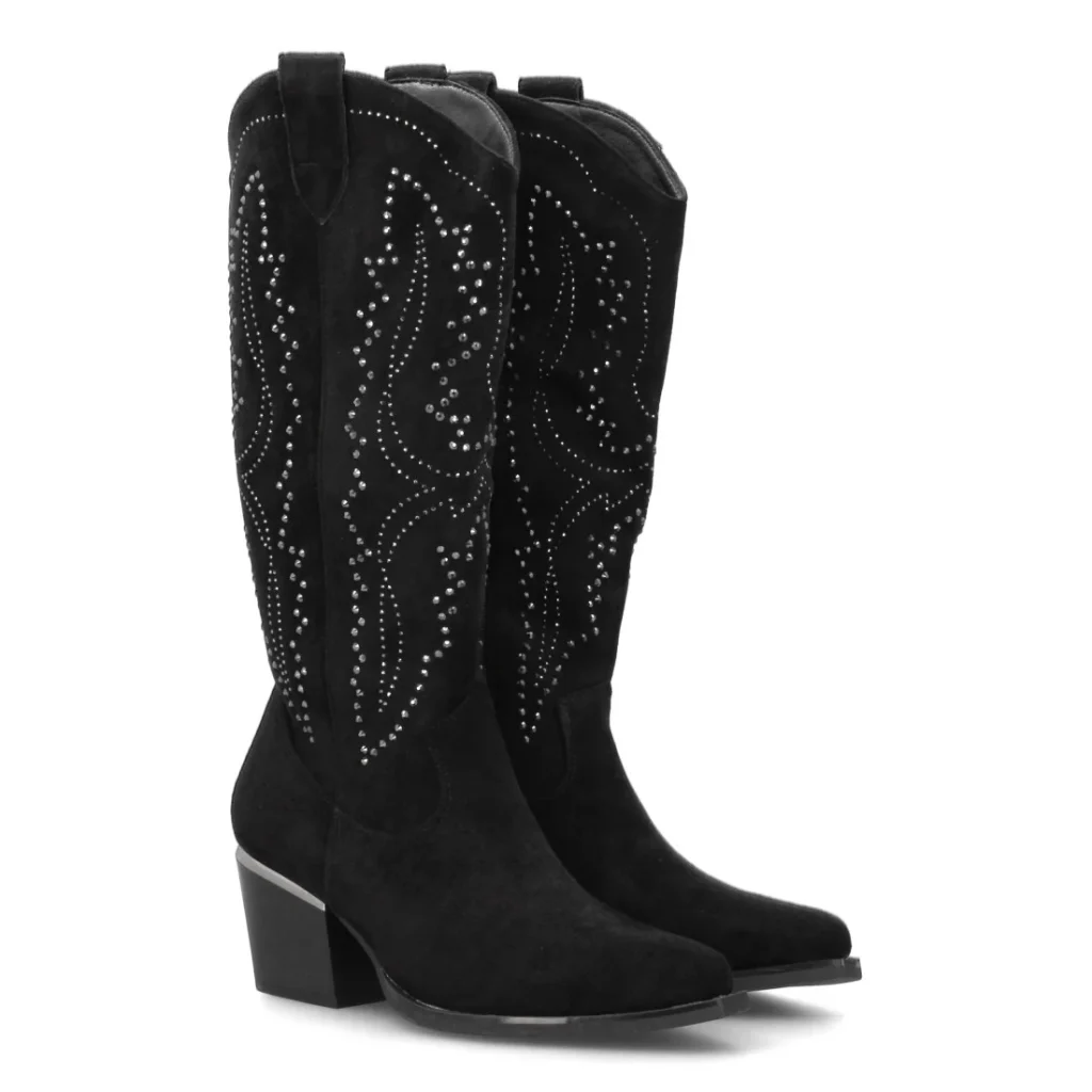 Bota cowboy para mujer de caña alta con diseño brillante (VR5-2067)