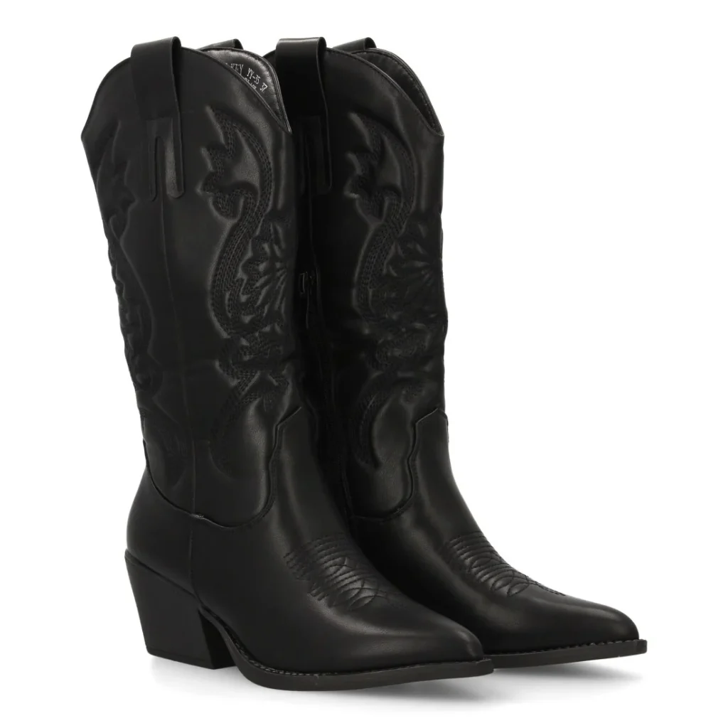 Bota cowboy de caña alta con bordados para mujer (YY-35)