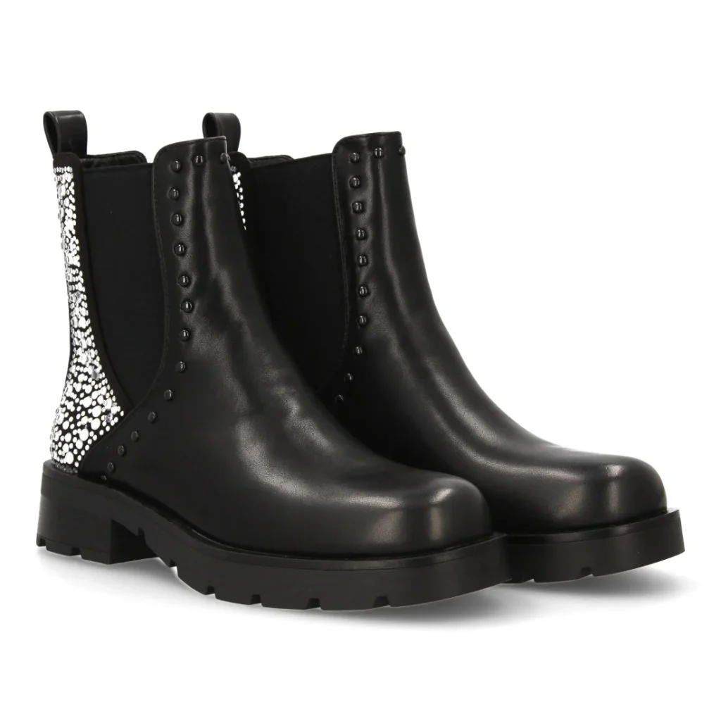 Bota Chelsea con tachuelas brillantes para mujer