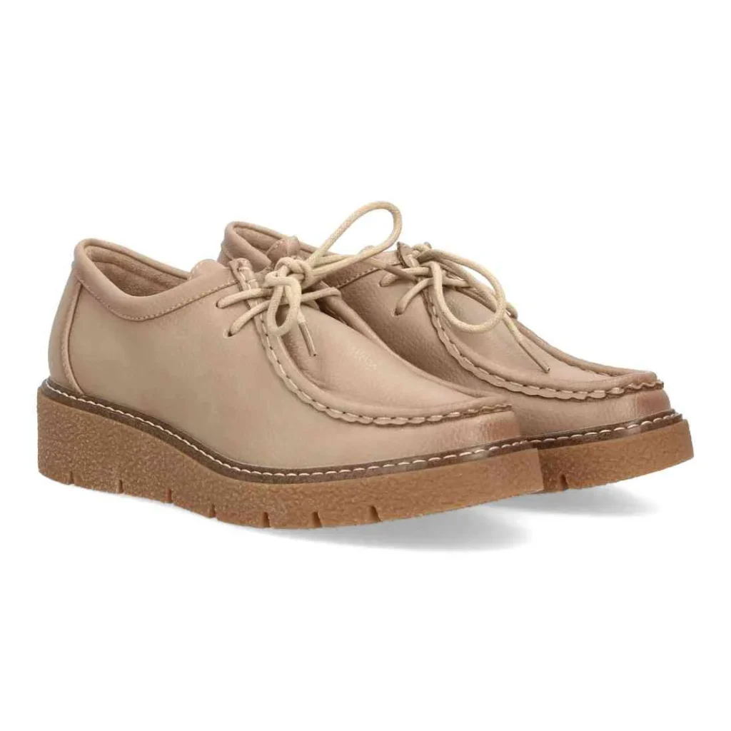 Mocasín cordones mujer suela gruesa