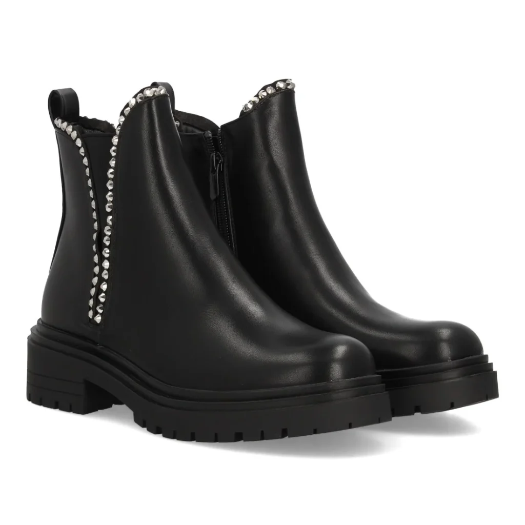 Bota cowboy con flecos y tachuelas para mujer (AM7556)