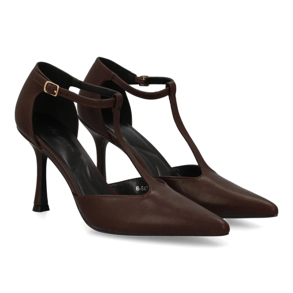 Zapato de salón con tacón alto y punta afilada para mujer (B-5472)