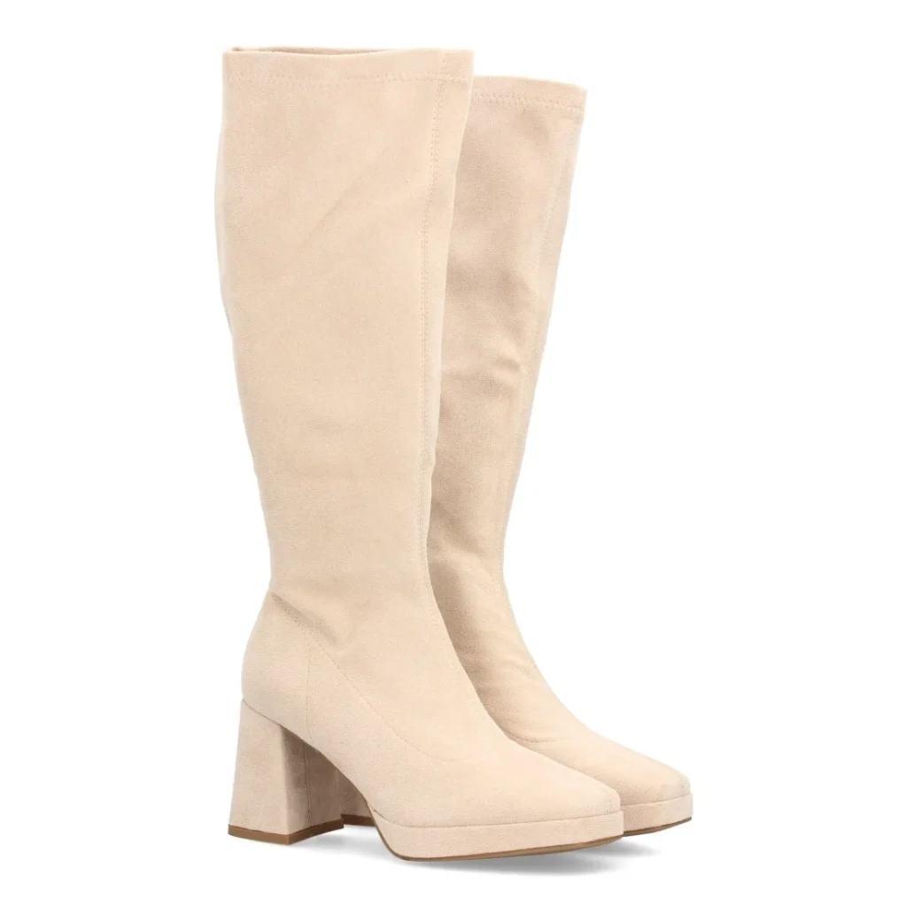 Bota alta con tacón y plataforma para mujer