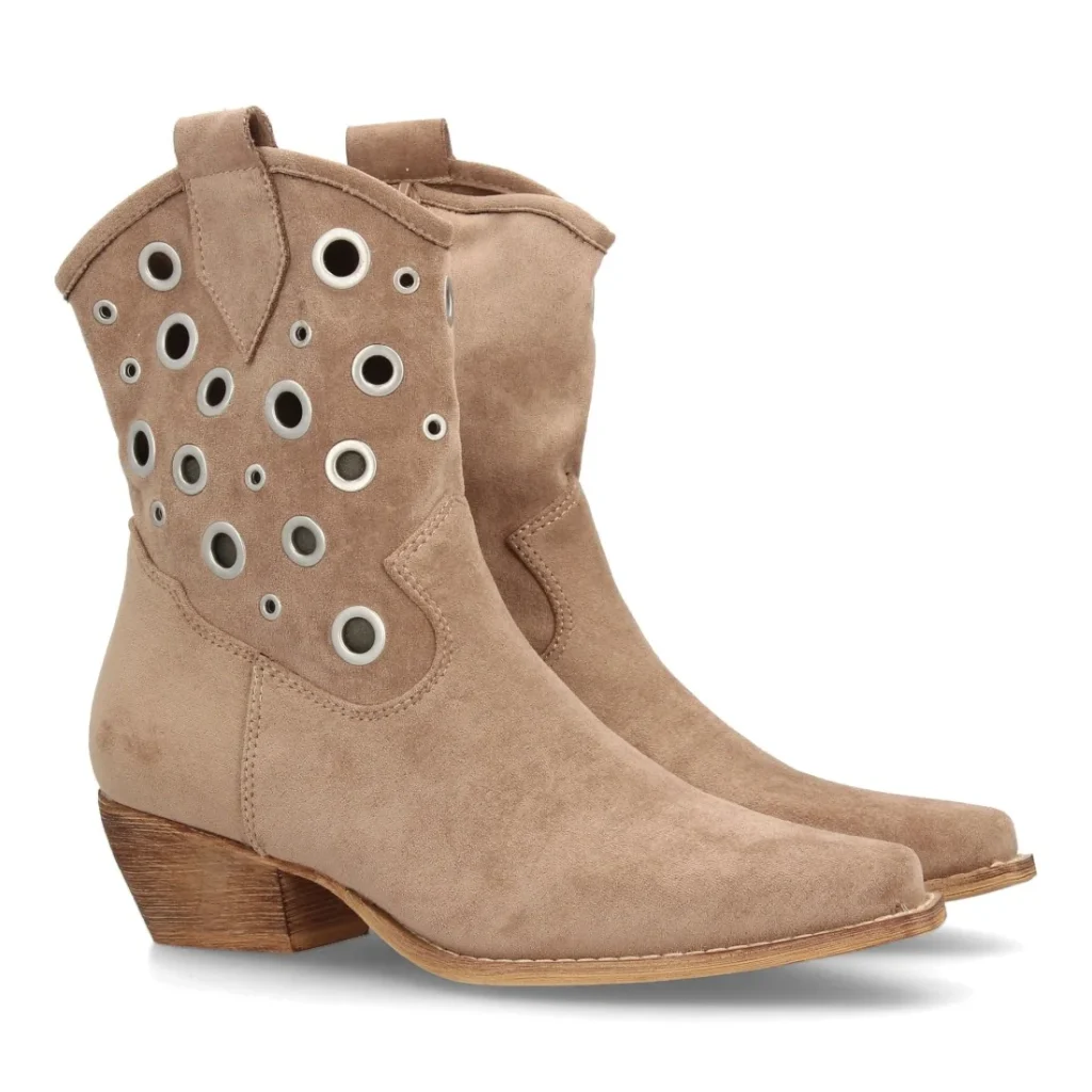 Botas cowboy con ojales metálicos para mujer