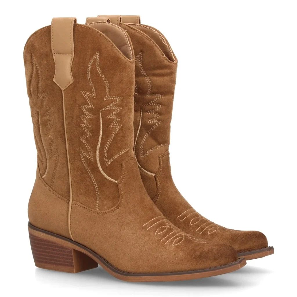 Botas cowboy mujer caña alta estilo western con tacón bajo cómodo