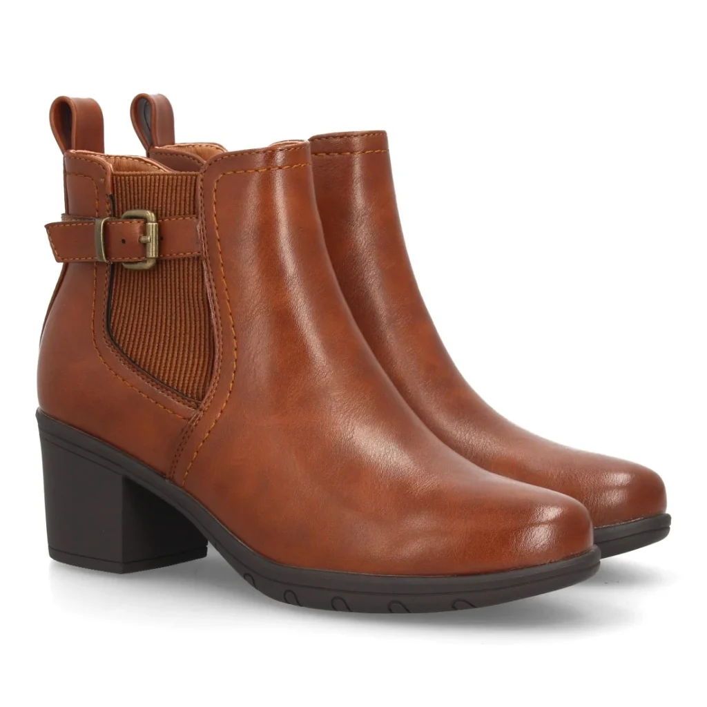 Botines Chelsea con hebilla decorativa para mujer