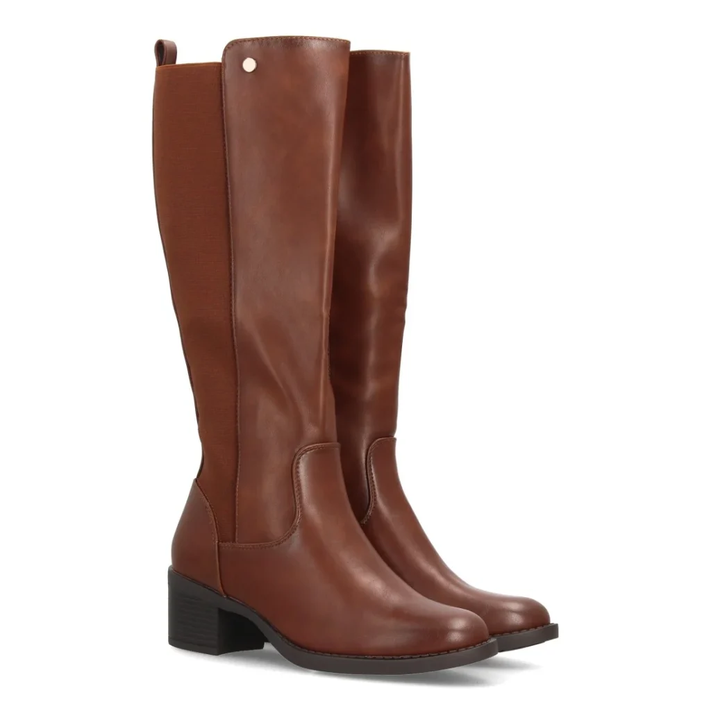 Botas altas elásticas con tacón cómodo para mujer