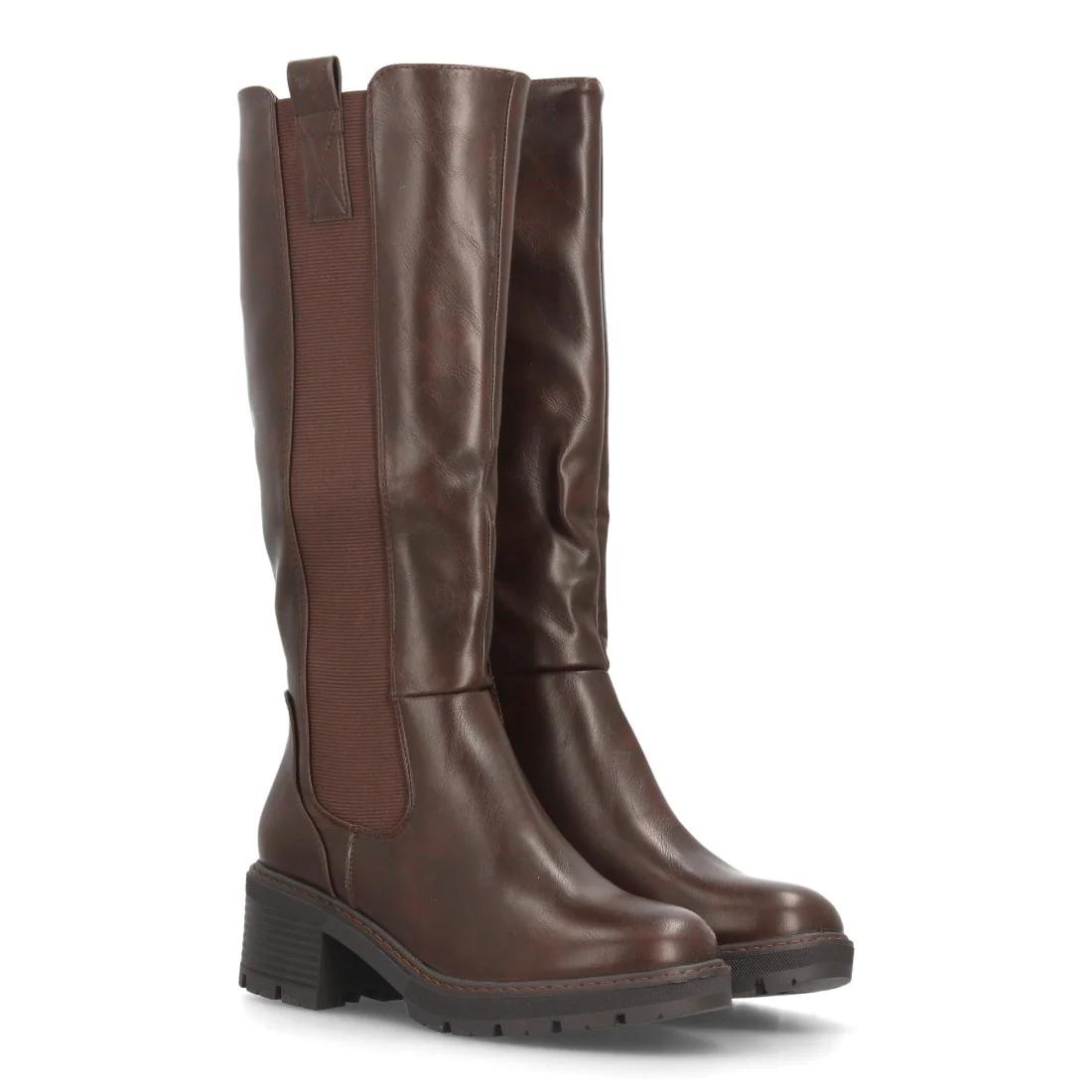 Botas altas tipo Chelsea con elásticos para mujer