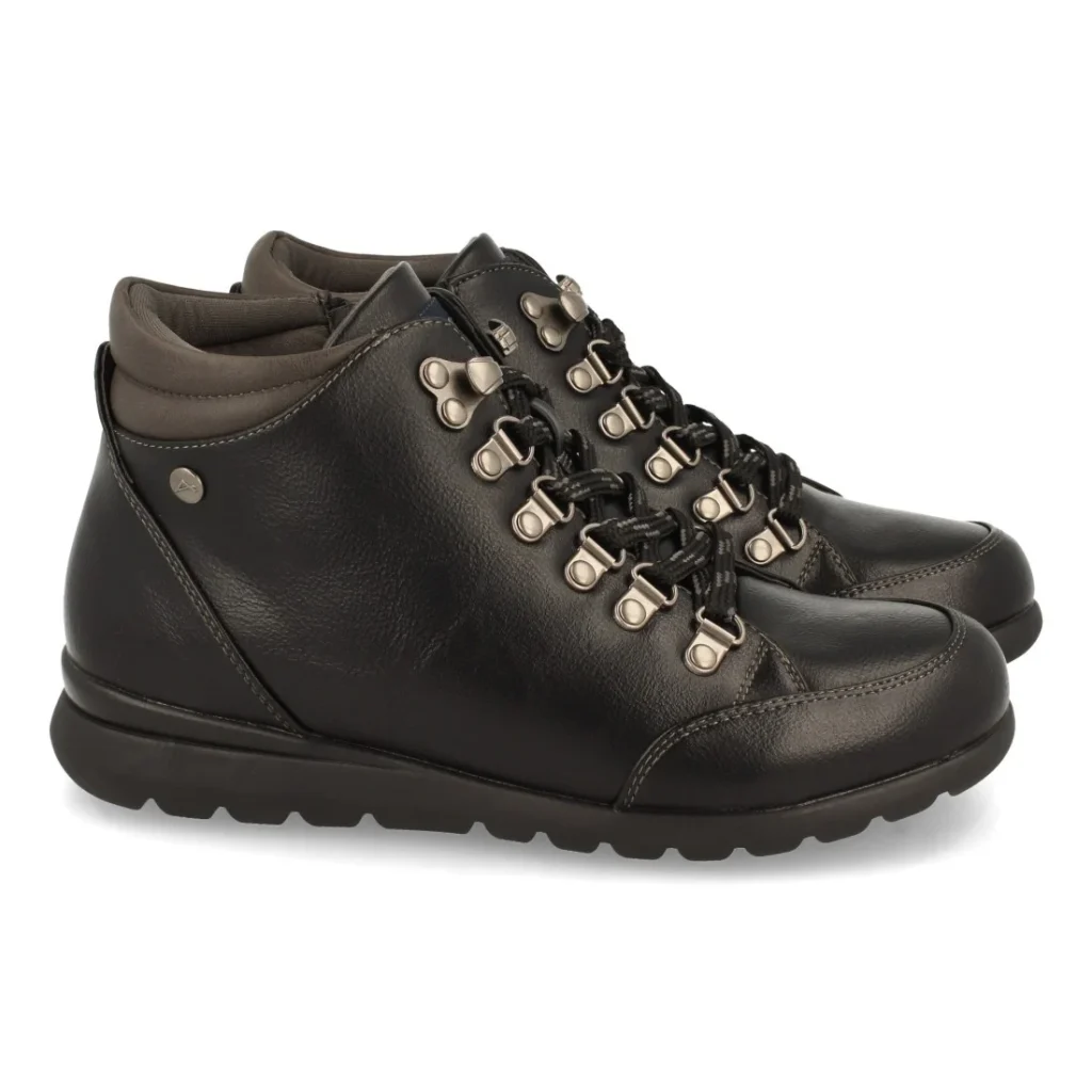 Botín plano con cremallera y cordones para mujer (20-308)