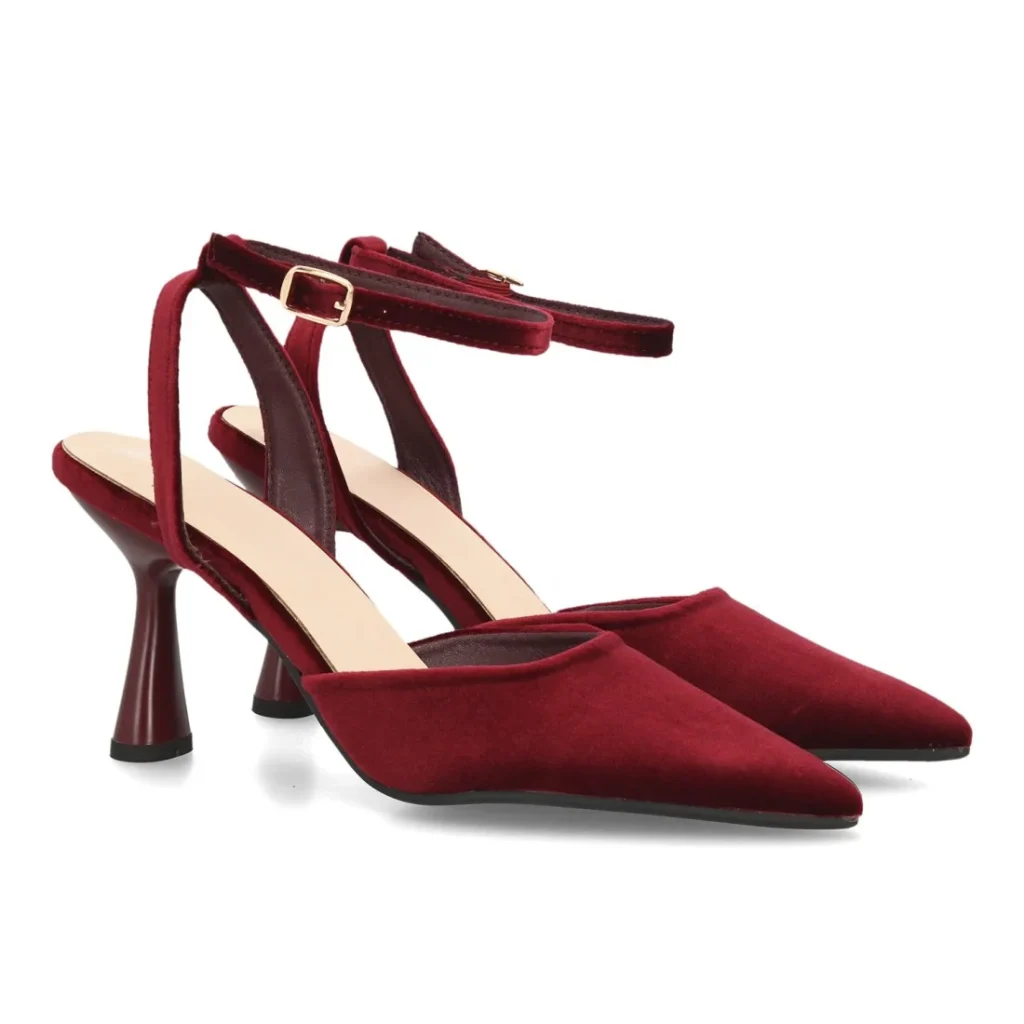 Zapato destalonado elegante con tiras aterciopelado
