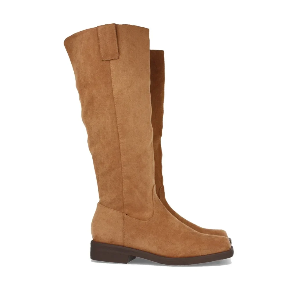 Bota plana con cremallera para mujer