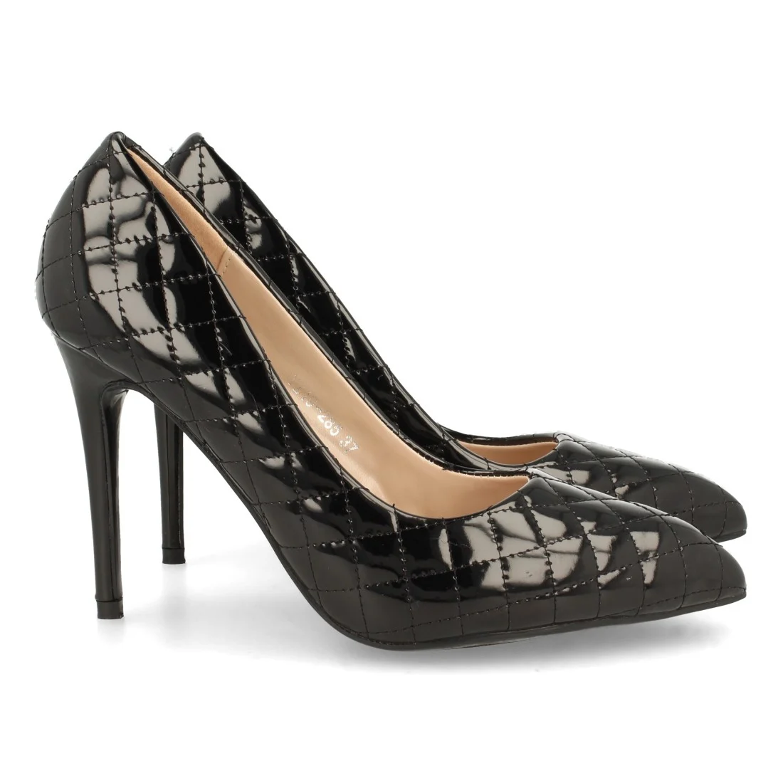 Salón stiletto con estampado a cuadros para mujer