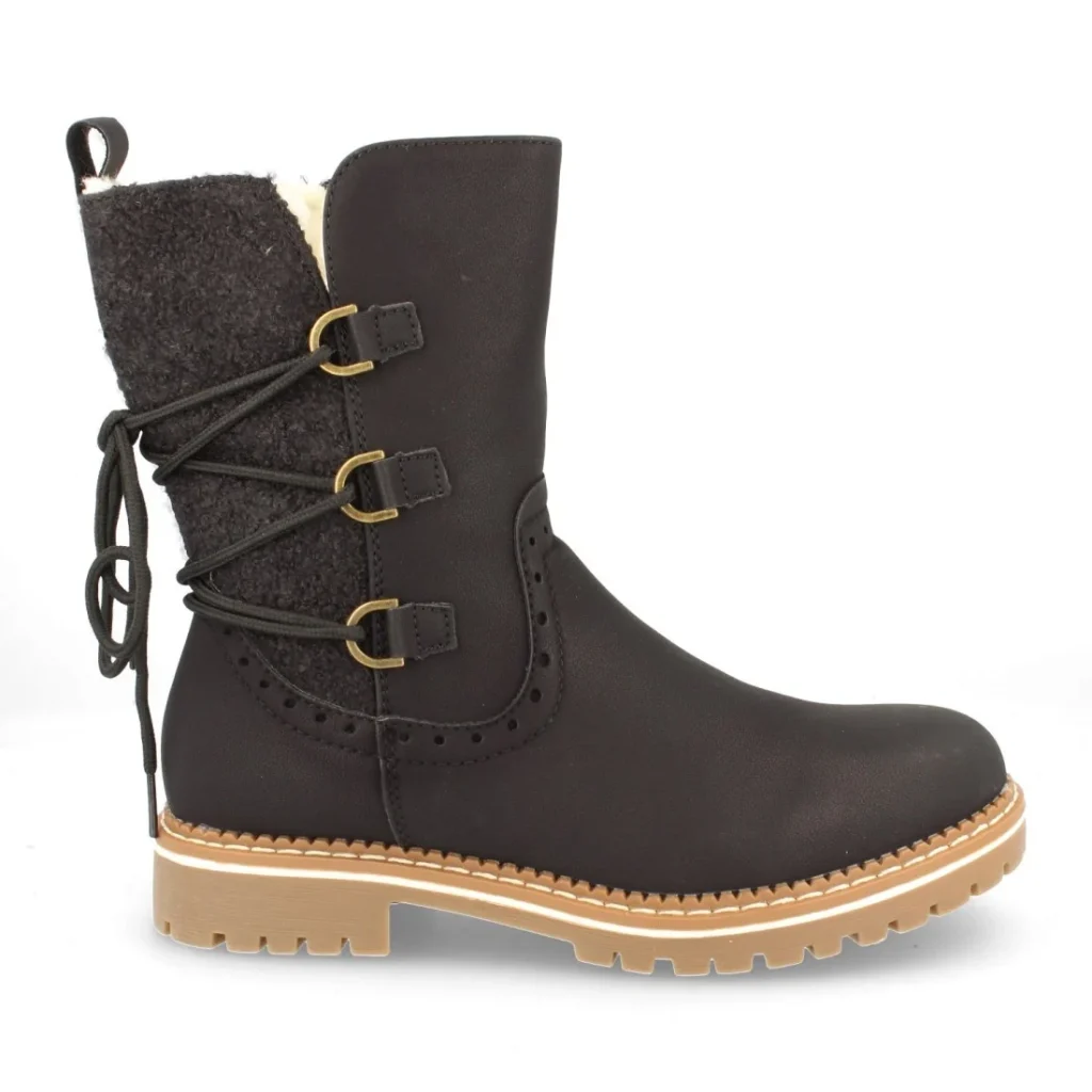 Bota plano de punta redonda para mujer