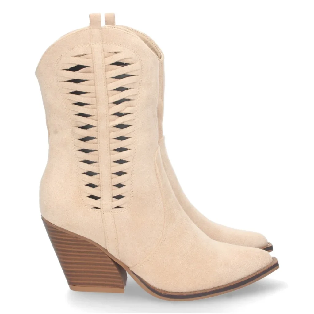 Bota de tacón campero con cremallera para mujer (A-2212)
