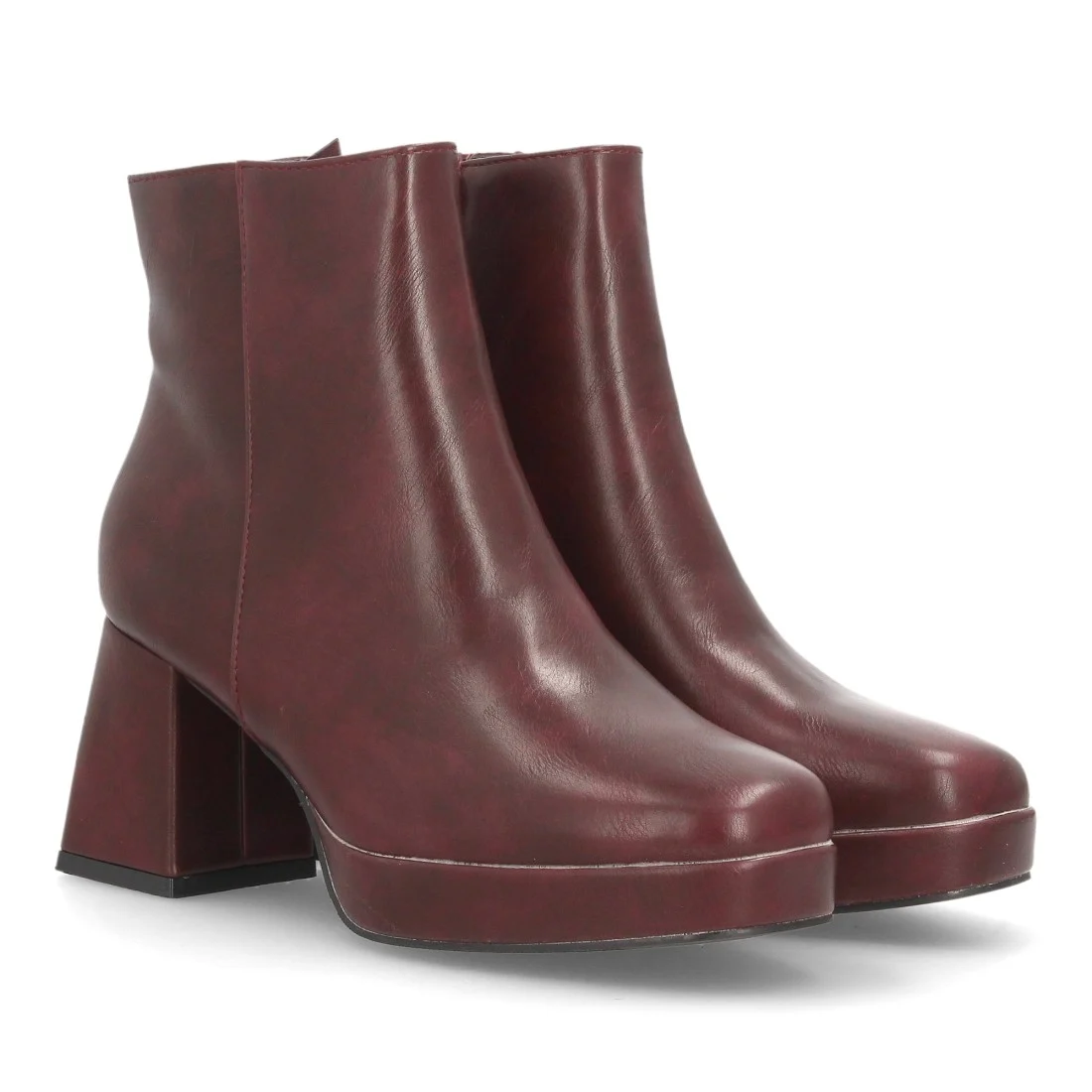 Botines plataforma con tacón ancho para mujer