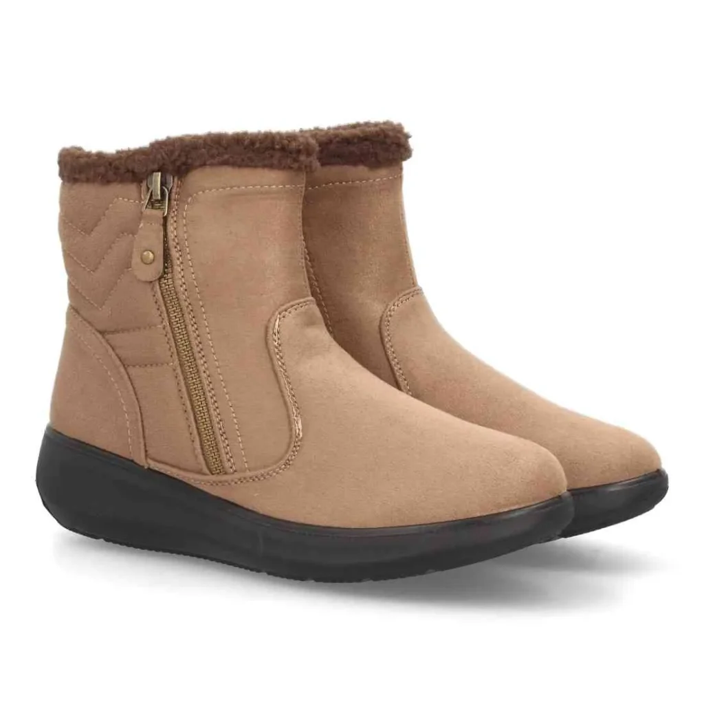 Botines cálidos con cremallera lateral para mujer