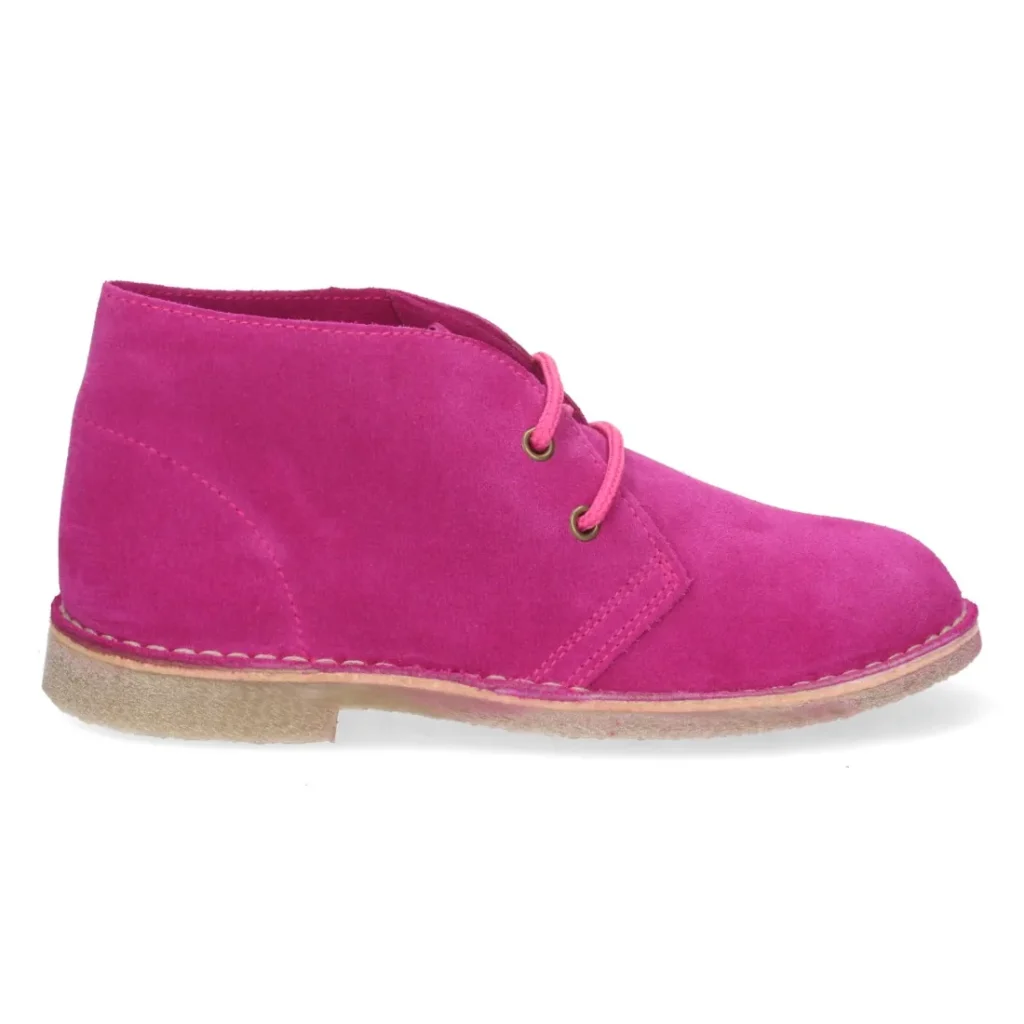 Botas safari planas con cordones en color lila
